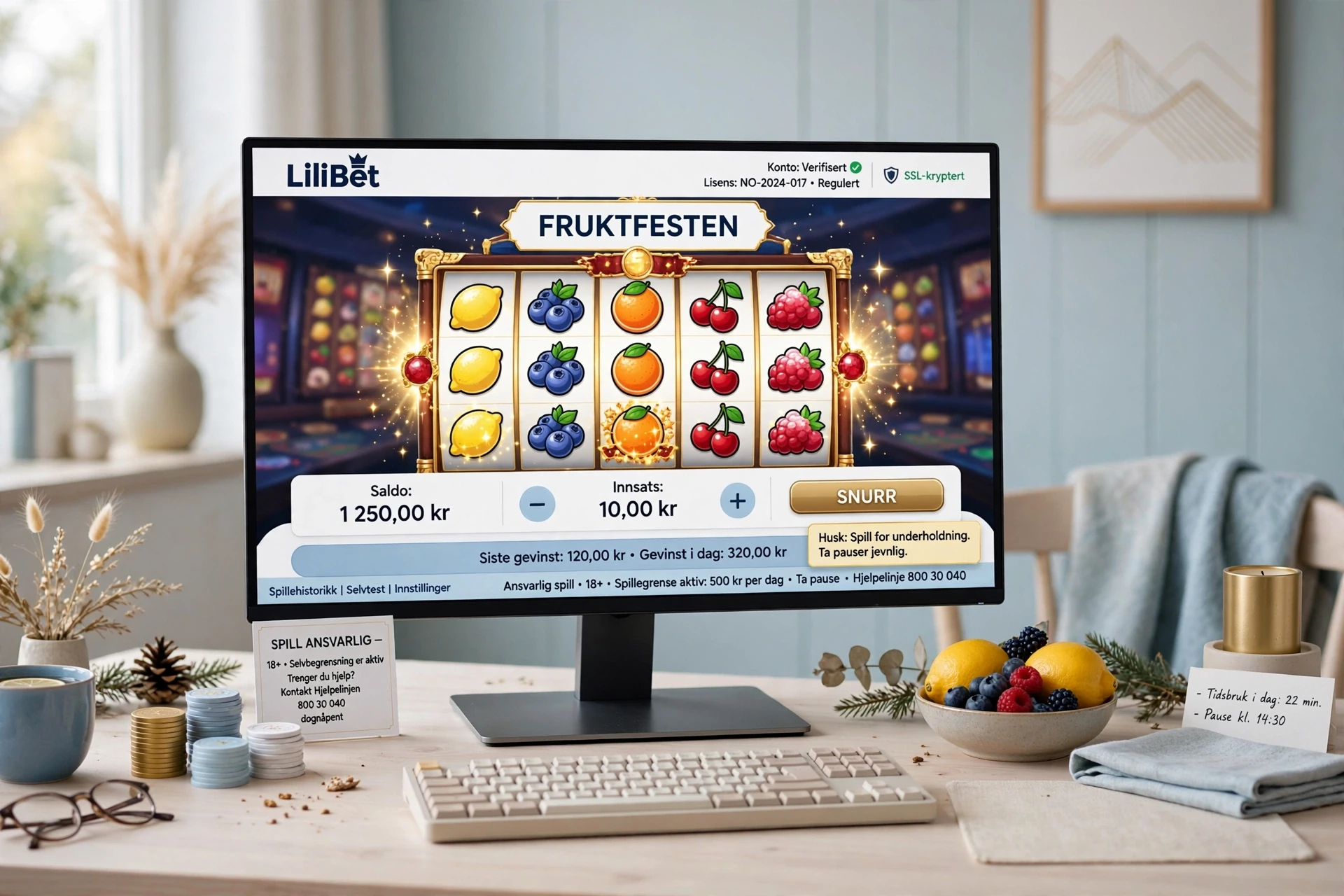 Spilleautomater på skjermen Lilibet Casino