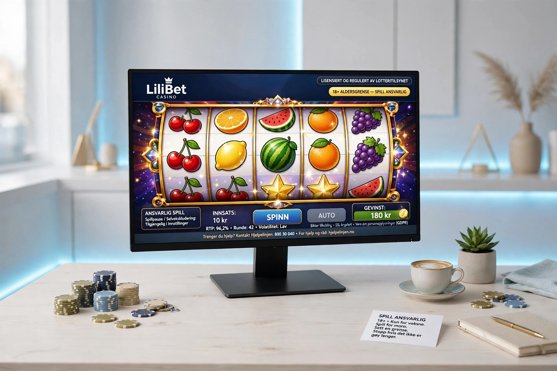 spilleautomater på skjerm LILIBET CASINO
